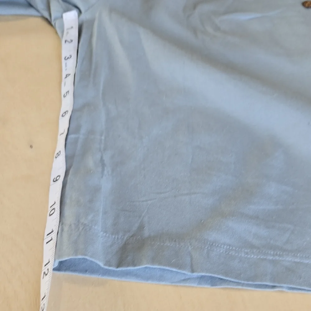 PA17 Capris Pants Light Sage with Button Accents Elastic Waist Pockets Pull On - Picture 8 of 11
